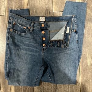Jcrew womens 9” toothpick jeans button fly size 31